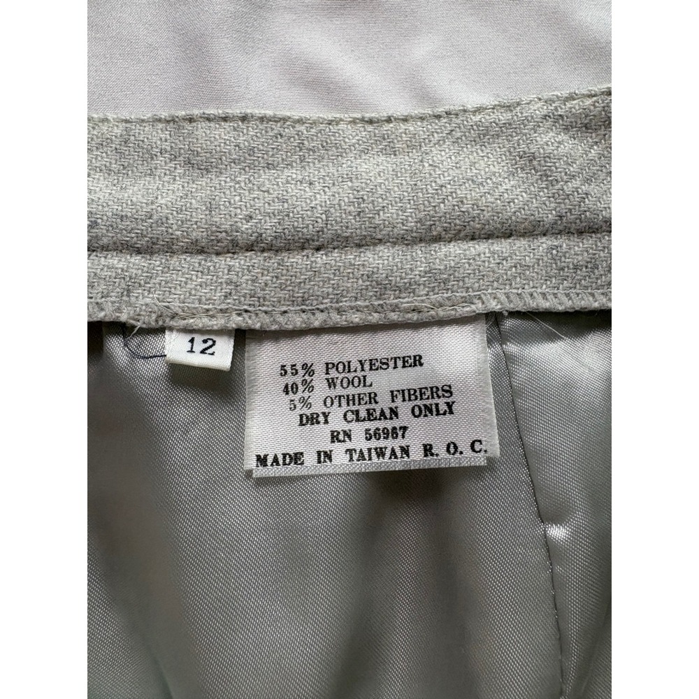 Vintage Wool Blend Pleated Midi Skirt Women Size S/M Gray‎ Dark Academia Preppy - Picture 4 of 6